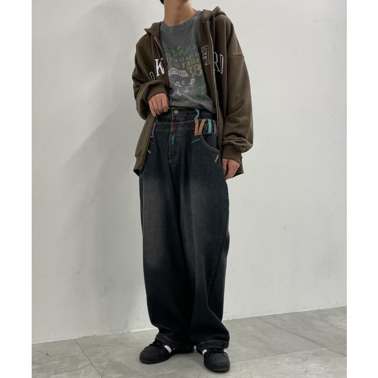 ダブルウエストバギーデニムパンツ | WEGO【MEN】 | 詳細画像7 