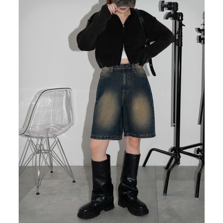 ヴィンテージウォッシュデニムハーフパンツ | WEGO【WOMEN】 | 詳細画像2 