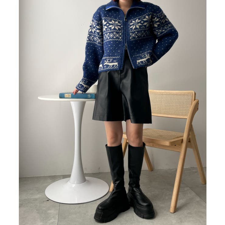 雪柄ZIPニット[品番：WG010092967]｜WEGO【WOMEN】（ウィゴー）の