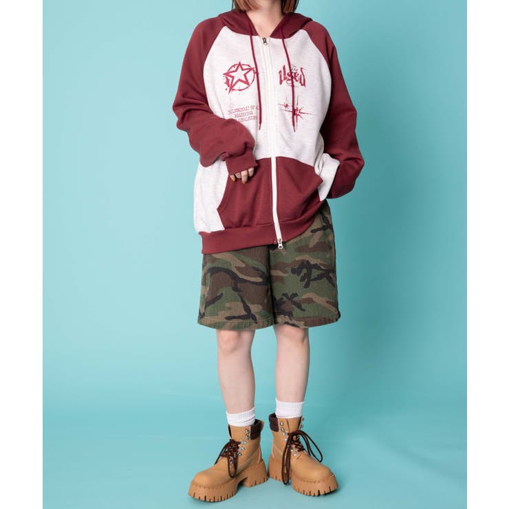 グラフィックラグランZIPパーカー | WEGO【WOMEN】 | 詳細画像2 