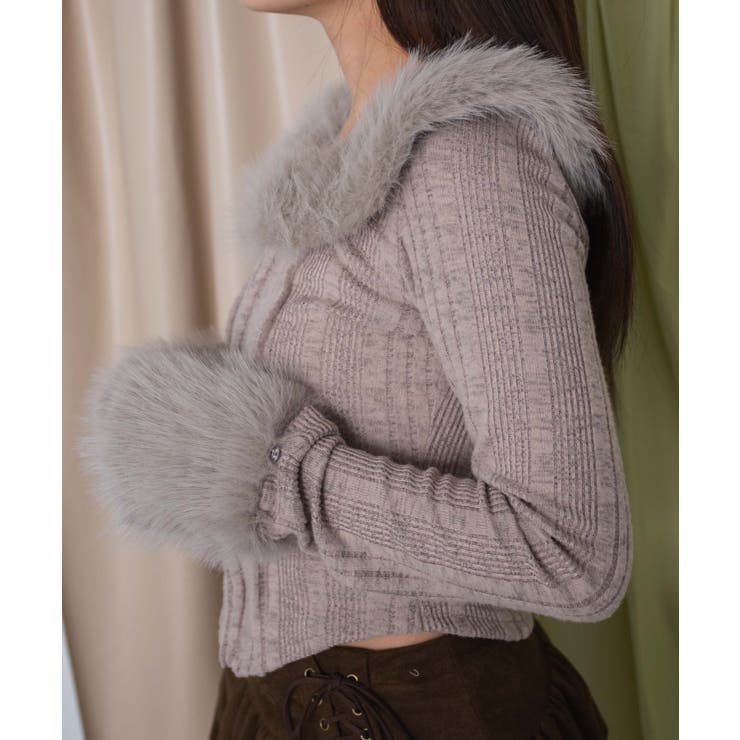 フロントフックFファーカーデ | WEGO【WOMEN】 | 詳細画像4 