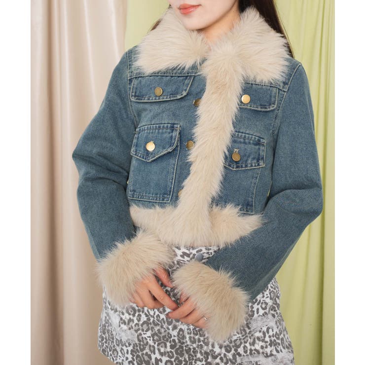 WEGO ファー付きデニムジャケット WEGO ファー付きデニムジャケット