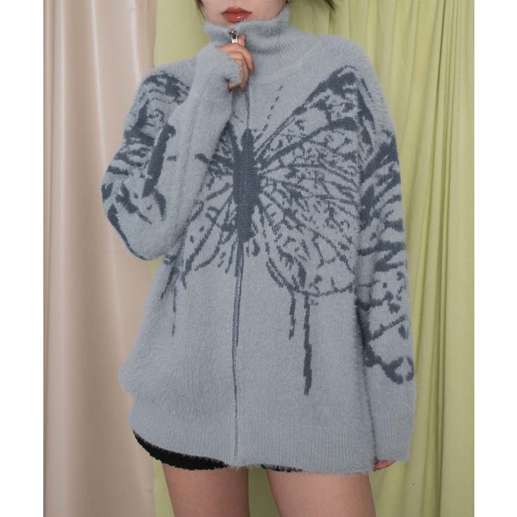 グレー | バタフライジップニット | WEGO【WOMEN】