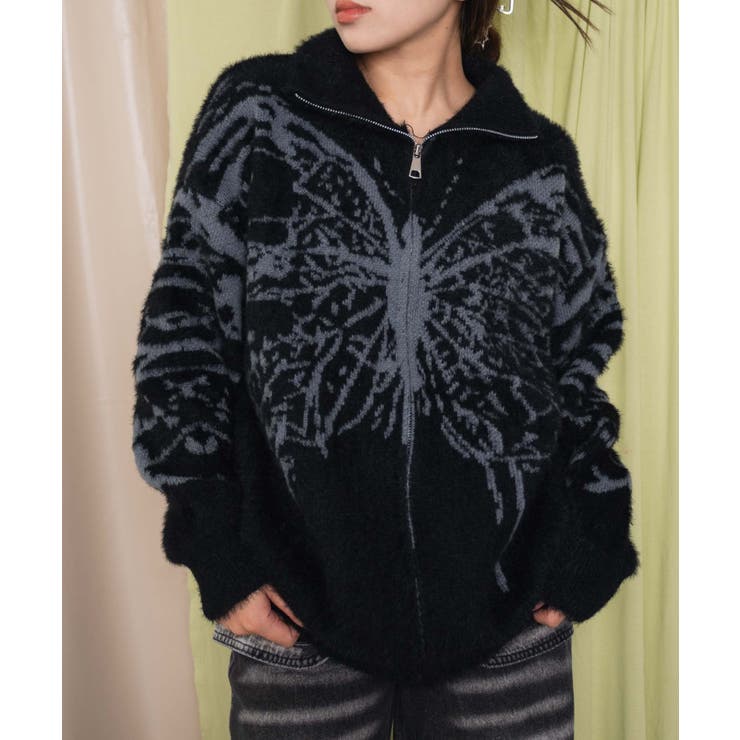 ブラック | バタフライジップニット | WEGO【WOMEN】