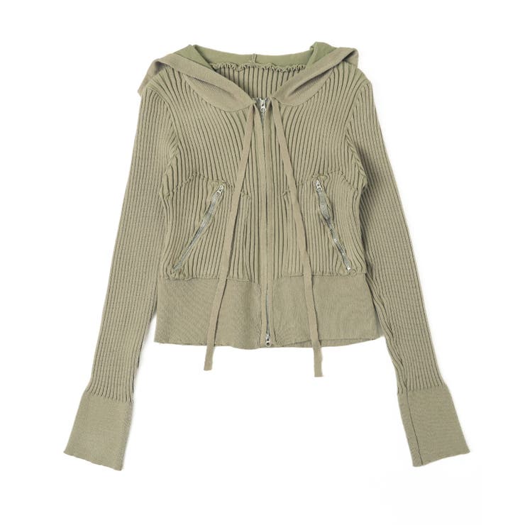 Wジップクロップドリブパーカー | WEGO【WOMEN】 | 詳細画像8 