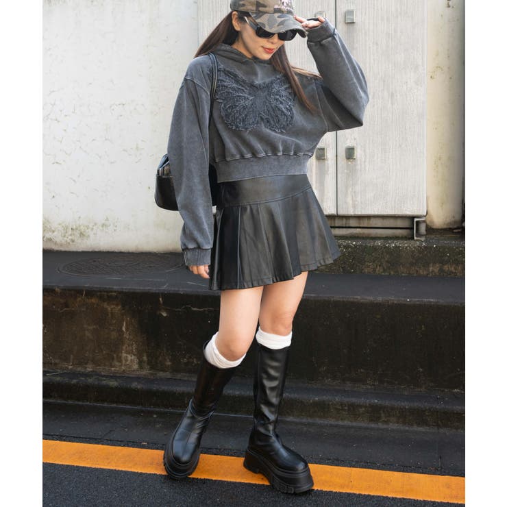 ヴィンテージウォッシュバタフライショートパーカー | WEGO【WOMEN】 | 詳細画像6 