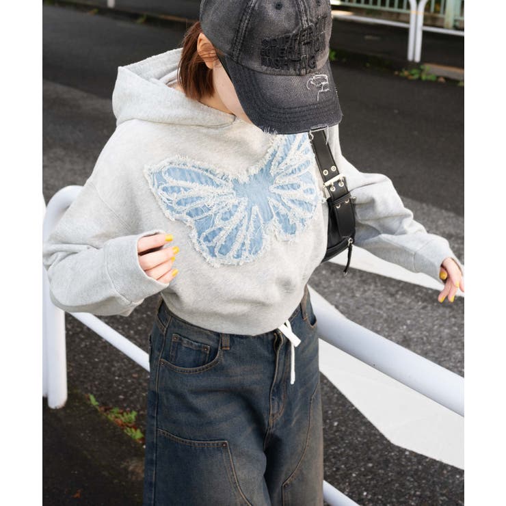 ヴィンテージウォッシュバタフライショートパーカー | WEGO【WOMEN】 | 詳細画像9 