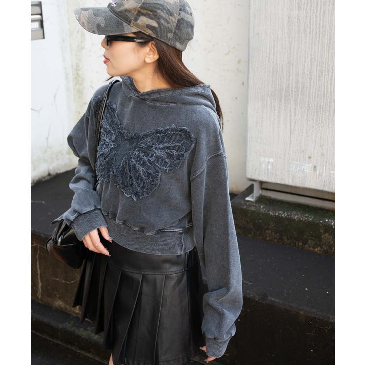 ヴィンテージウォッシュバタフライショートパーカー | WEGO【WOMEN】 | 詳細画像12 