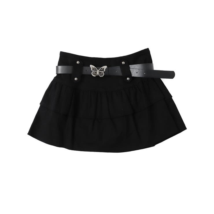 ベルト付きティアードミニスカパン[品番：WG010093028]｜WEGO