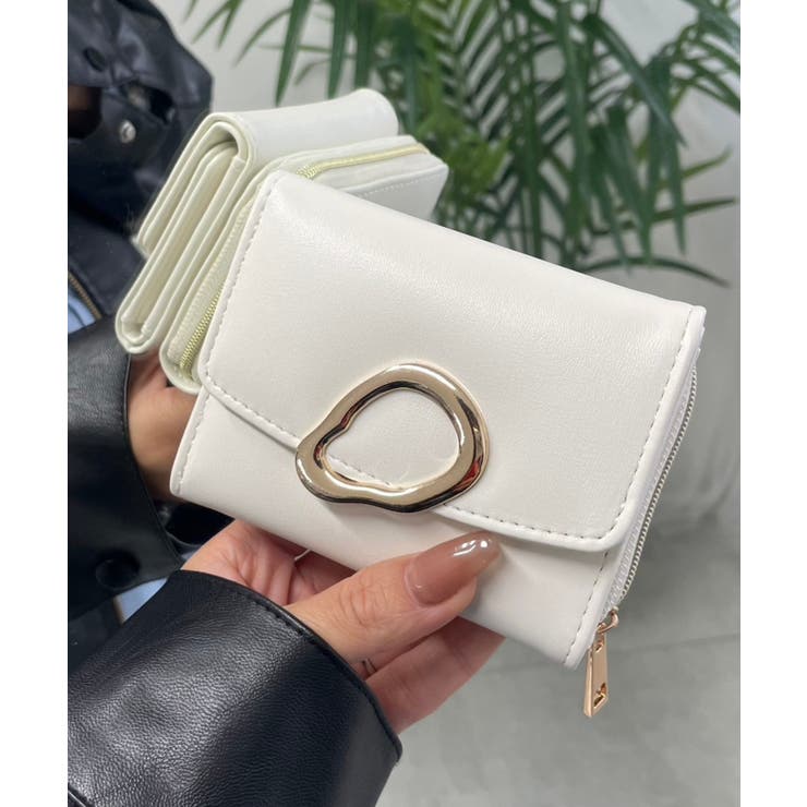 オフホワイト | ニュアンスパーツフラップウォレット | WEGO【WOMEN】