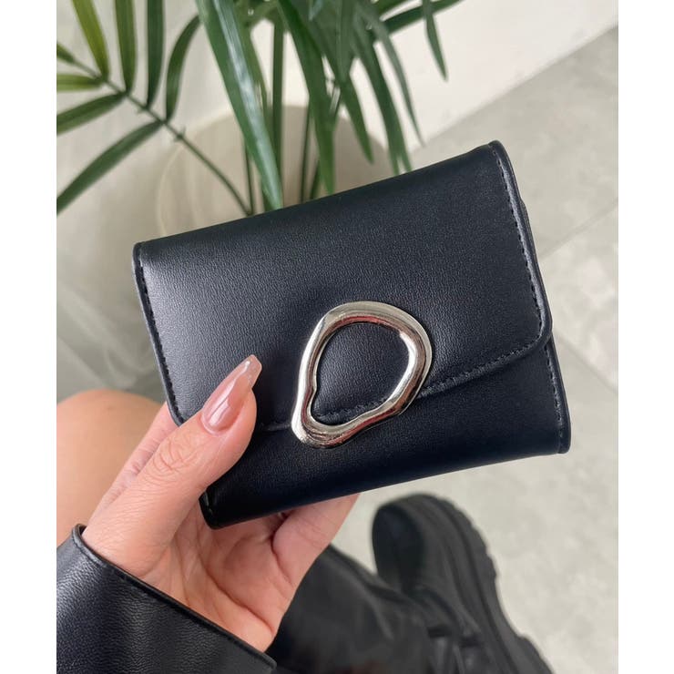 ブラック | ニュアンスパーツフラップウォレット | WEGO【WOMEN】