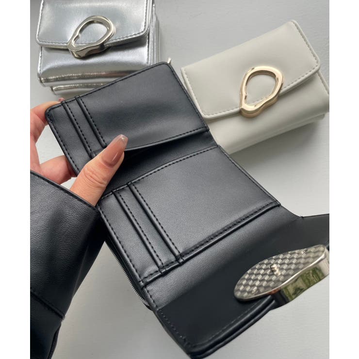 小物 Rii_shop WEGO/ニュアンスパーツフラップウォレット（財布）｜WEGO