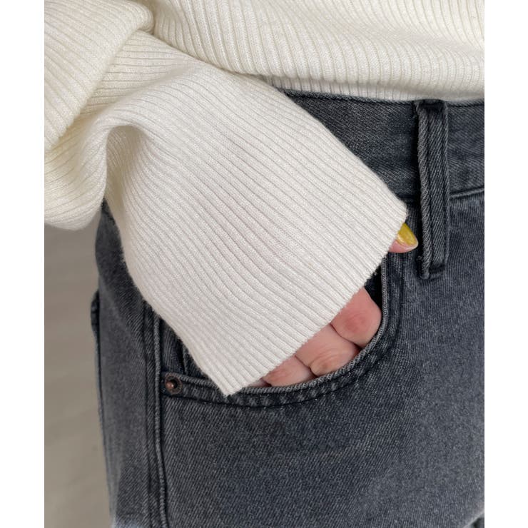 スプレーペイントストレートデニムパンツ[品番：WG010093038