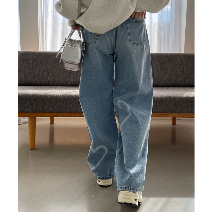 00s スプレーペイントデニムパンツ スプレーペイントストレートデニムパンツ[品番：WG010093038