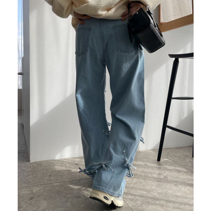 リボンストレートデニムパンツ[品番：WG010093039]｜WEGO【WOMEN