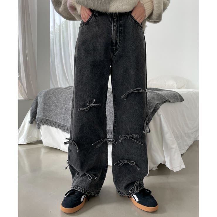 リボンストレートデニムパンツ[品番：WG010093039]｜WEGO【WOMEN