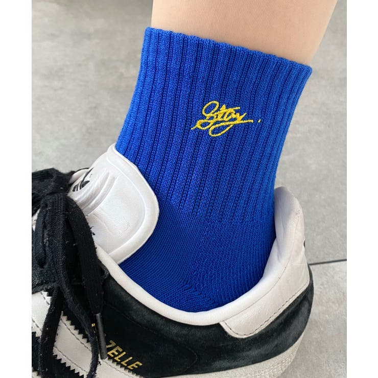 カラーロゴ刺繍アンクルパイルソックス | WEGO【WOMEN】 | 詳細画像1 