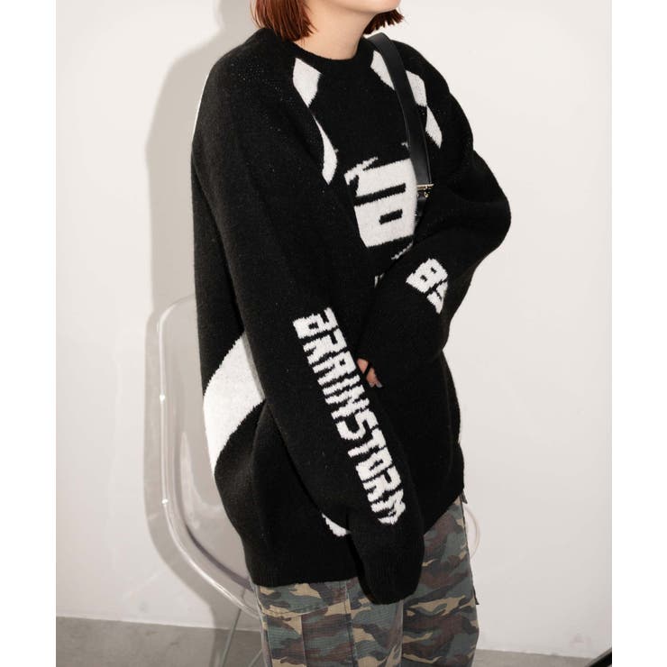 配色スポーツグラフィックフラッフィーニットプルオーバー | WEGO【WOMEN】 | 詳細画像12 