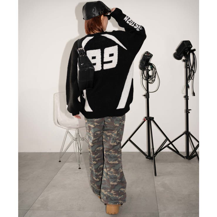 配色スポーツグラフィックフラッフィーニットプルオーバー | WEGO【WOMEN】 | 詳細画像14 