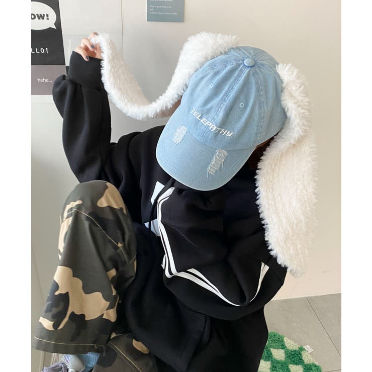 モコモコウサミミデニムキャップ | WEGO【MEN】 | 詳細画像1 