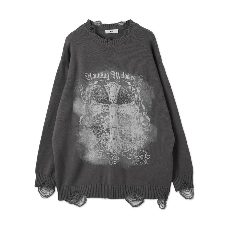 クラッシュBIGプリントニットプルオーバー | WEGO【WOMEN】 | 詳細画像7 