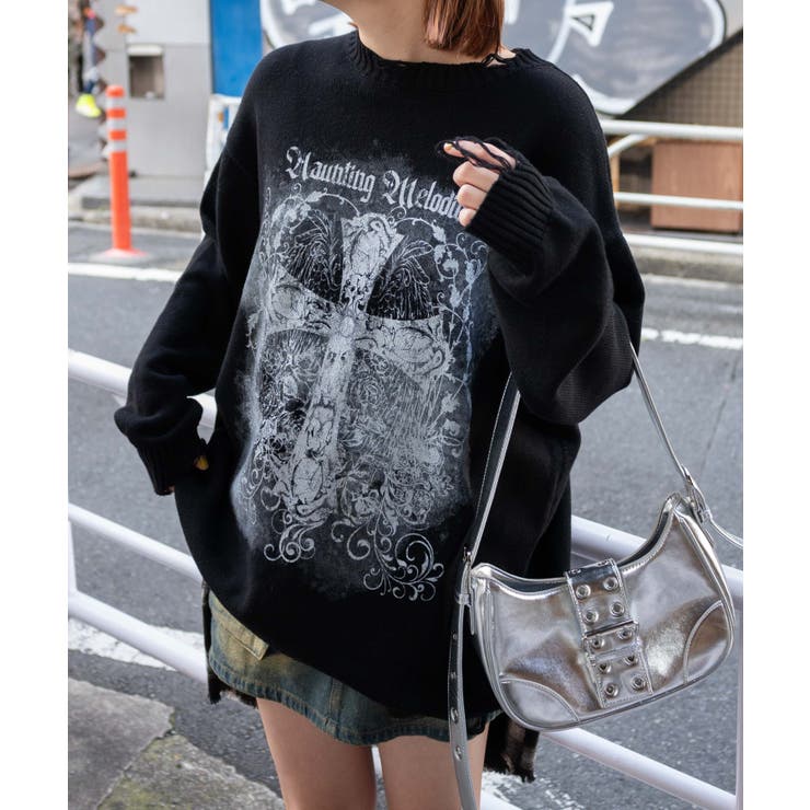 クラッシュBIGプリントニットプルオーバー | WEGO【WOMEN】 | 詳細画像13 