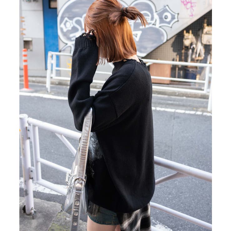 クラッシュBIGプリントニットプルオーバー | WEGO【WOMEN】 | 詳細画像15 