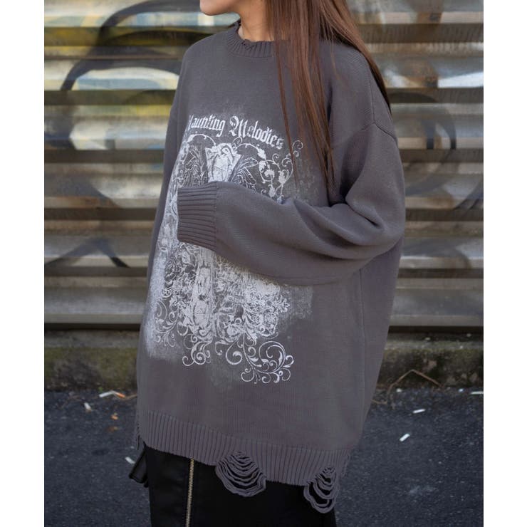 クラッシュBIGプリントニットプルオーバー | WEGO【WOMEN】 | 詳細画像19 