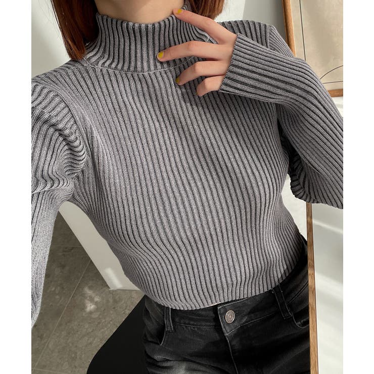 スミクロ | リブハイネックショートニット | WEGO【WOMEN】