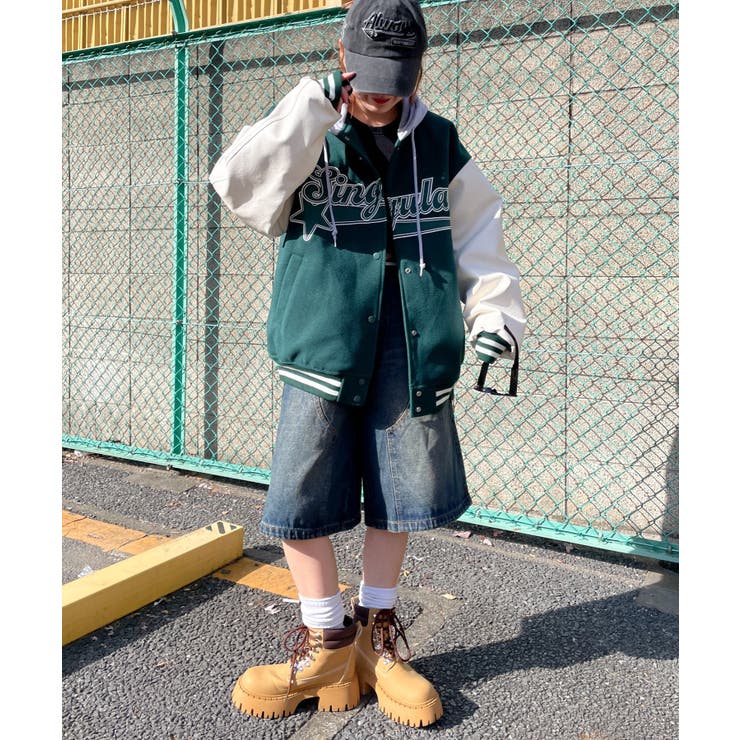 マイクラ 人気アイテム フード付ビッグスタジャン[品番：WG010093101]｜WEGO【WOMEN ジャケット・アウター