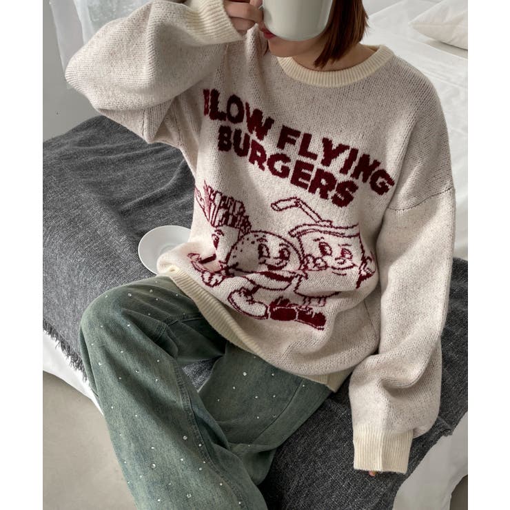 ファニーグラフィックフラッフィーニットプルオーバー | WEGO【WOMEN】 | 詳細画像1 