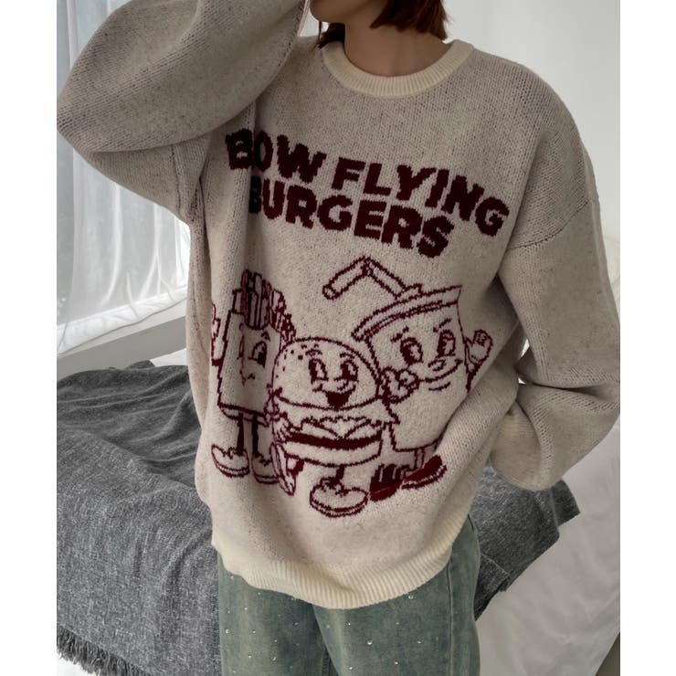 ファニーグラフィックフラッフィーニットプルオーバー | WEGO【WOMEN】 | 詳細画像10 