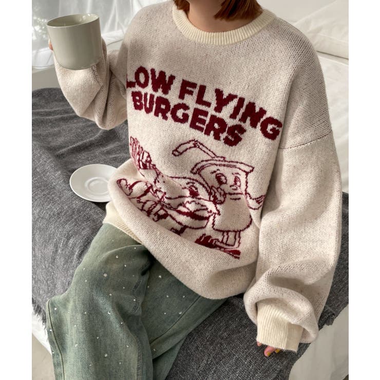 ファニーグラフィックフラッフィーニットプルオーバー | WEGO【WOMEN】 | 詳細画像11 