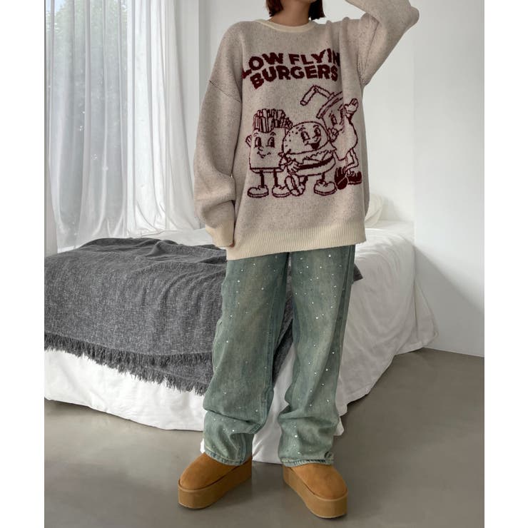 ファニーグラフィックフラッフィーニットプルオーバー | WEGO【WOMEN】 | 詳細画像12 