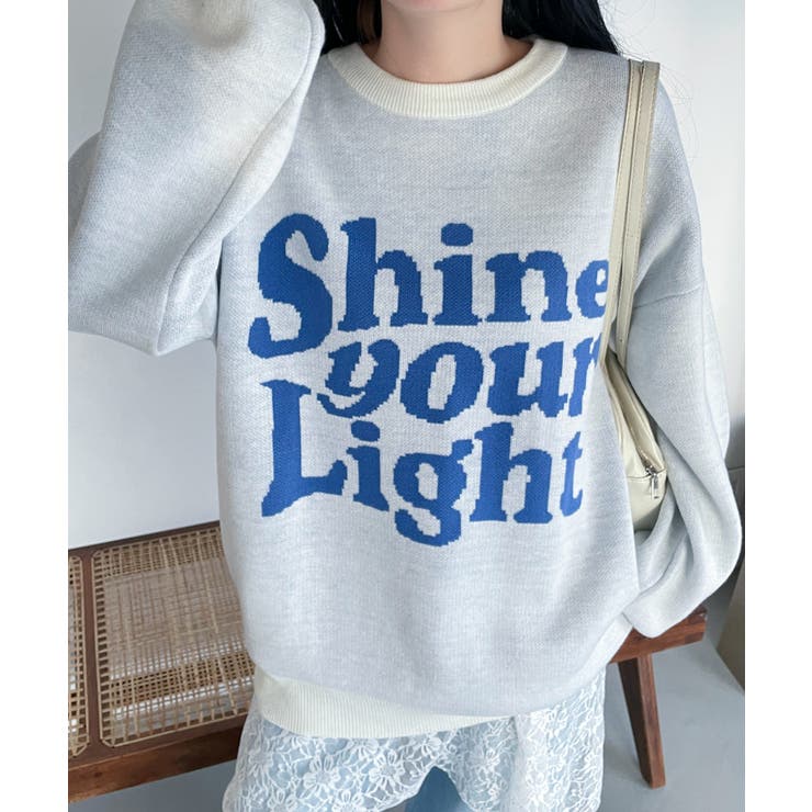 ホワイトその他 | グラフィックBIGニットプルオーバー | WEGO【WOMEN】