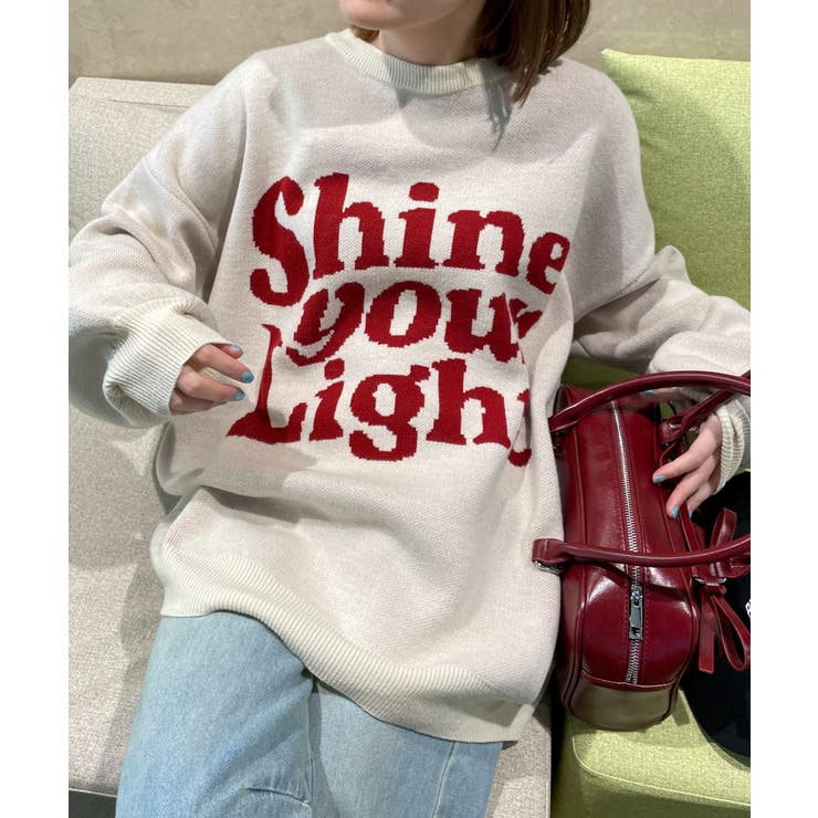 オフホワイト | グラフィックBIGニットプルオーバー | WEGO【WOMEN】