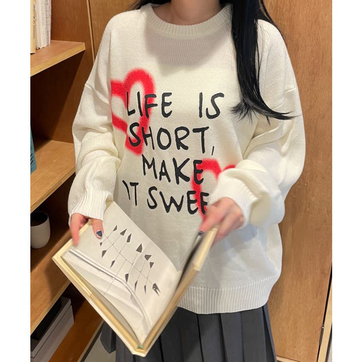 柄2 | グラフィックBIGニットプルオーバー | WEGO【WOMEN】