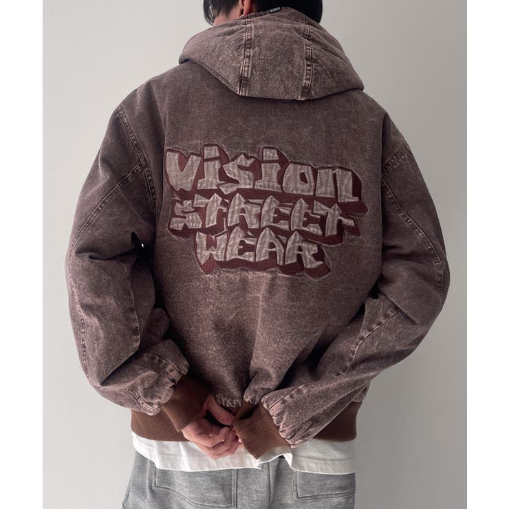 ブラウン | VISIONフードデニムブルゾン | WEGO【MEN】