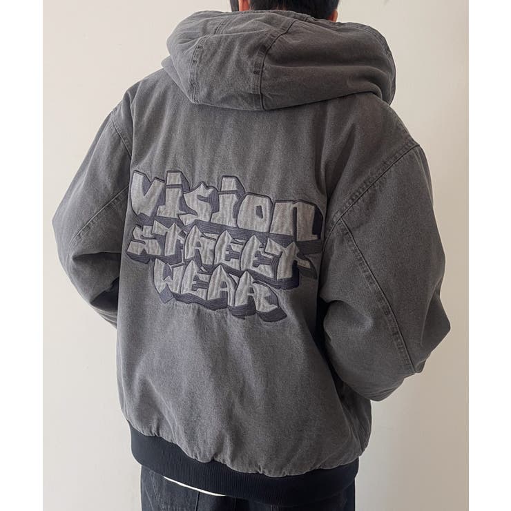 ブラックその他 | VISIONフードデニムブルゾン | WEGO【MEN】