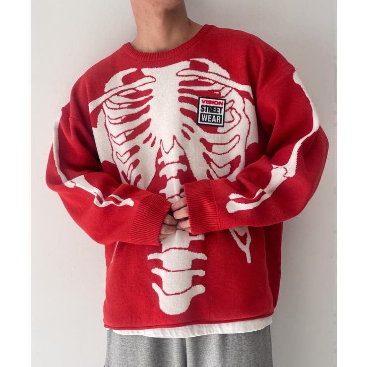 VISIONスカルグラフィックニットプルオーバー[品番：WG010093189