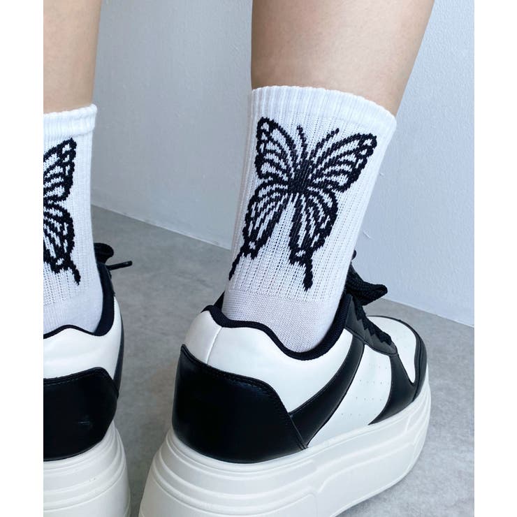 バックバタフライクルーソックス | WEGO【WOMEN】 | 詳細画像1 