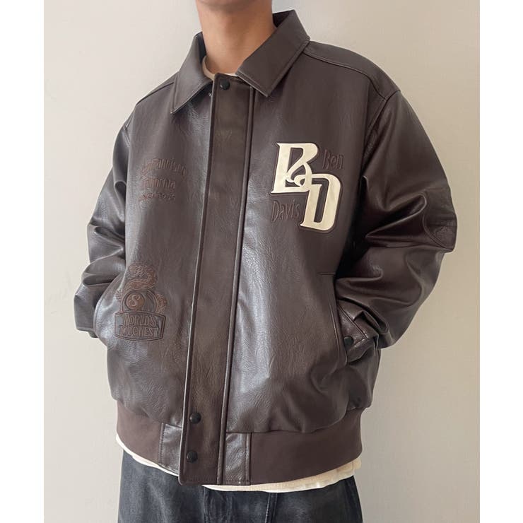 ブラウン | BENDAVISグラフィックレザージャケット | WEGO【MEN】