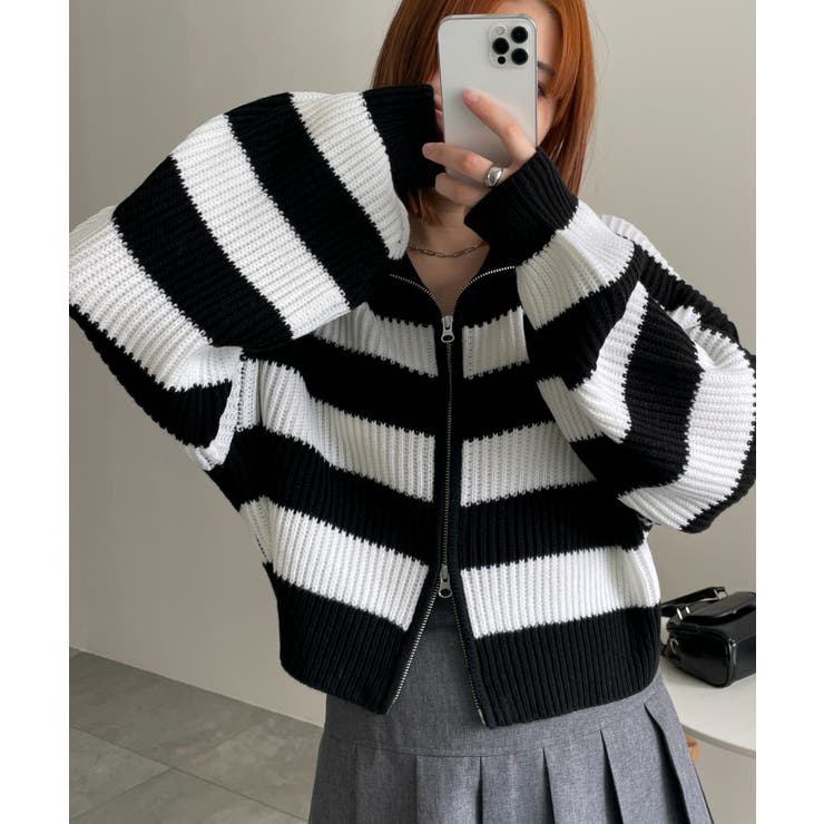ダブルジップショートニットブルゾン [品番：WG010093249]｜WEGO【WOMEN】（ウィゴー）のレディースファッション通販｜SHOPLIST（ショップリスト）