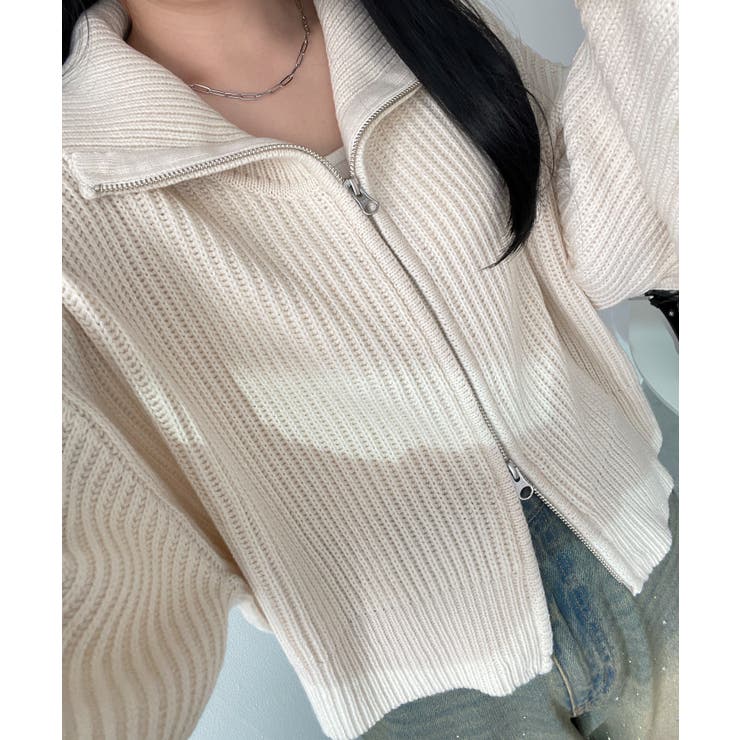 魅力的な価格 ダブルジップショートニットブルゾン[品番：WG010093249]｜WEGO ジャケット・アウター
