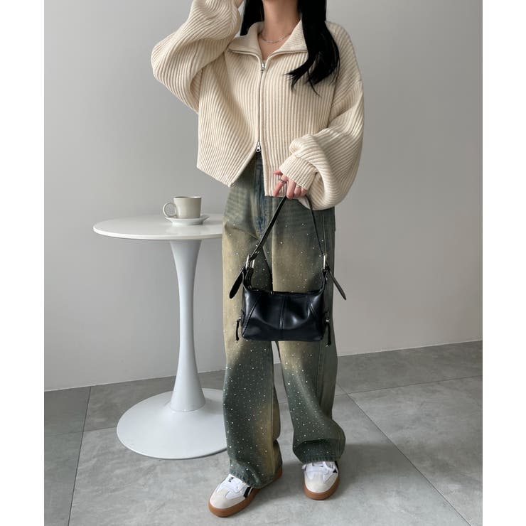 ダブルジップショートニットブルゾン[品番：WG010093249]｜WEGO