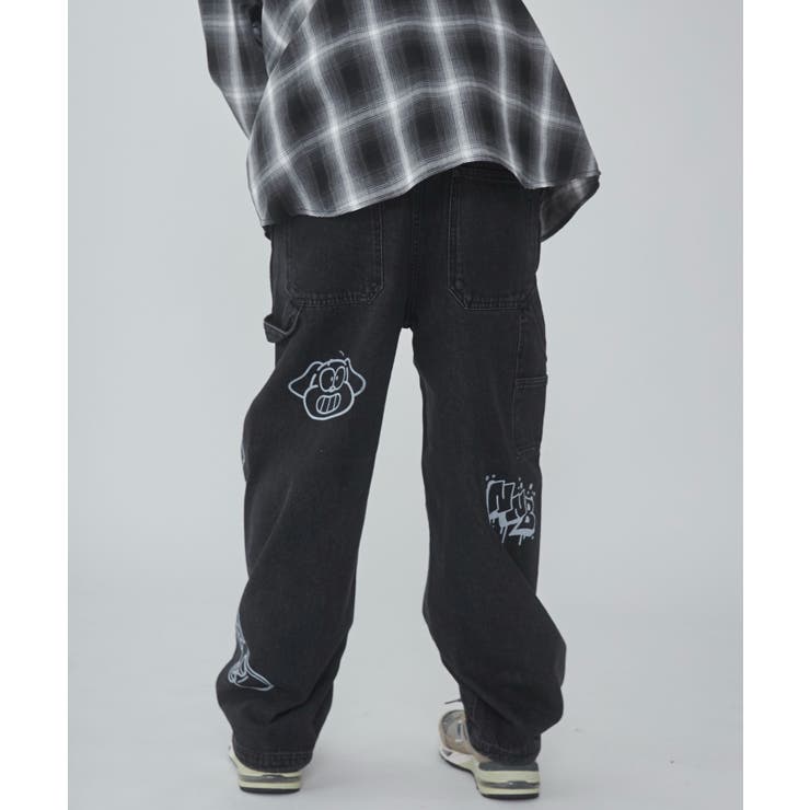 柄2 | イージーペインターグラフィックデニムパンツ | WEGO【MEN】