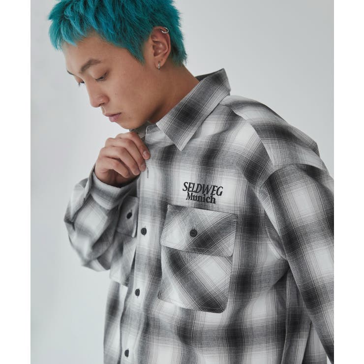 グラフィックオンブレチェックシャツ(LS)[品番：WG010093261