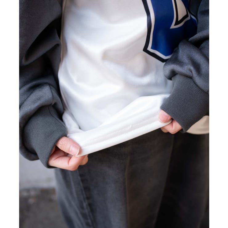 VネックナンバリングサテンBIGスウェット | WEGO【WOMEN】 | 詳細画像5 