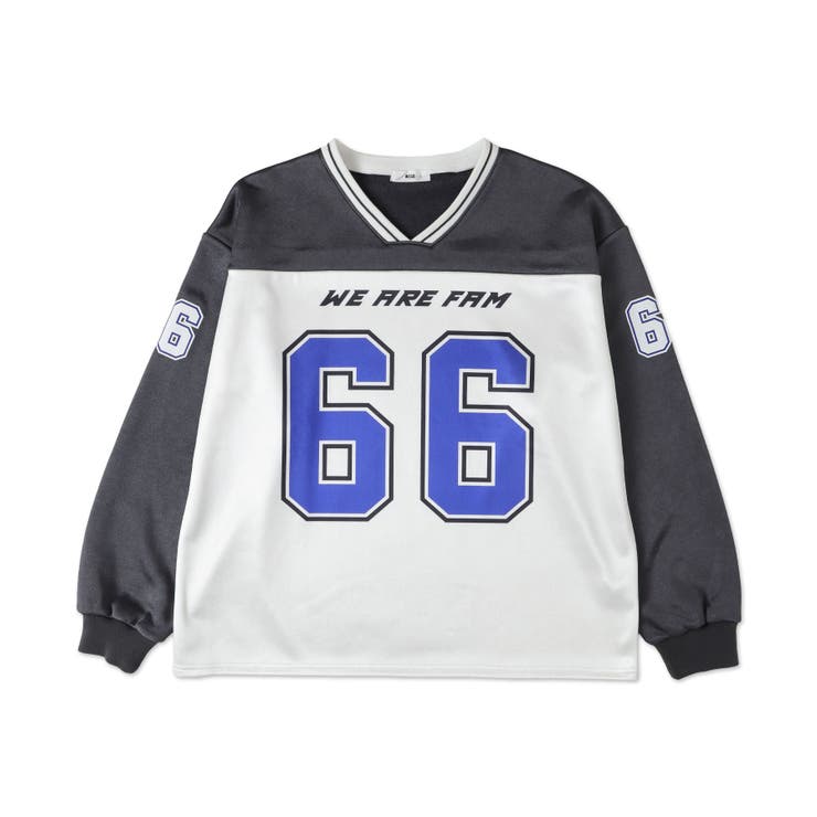 VネックナンバリングサテンBIGスウェット | WEGO【WOMEN】 | 詳細画像15 