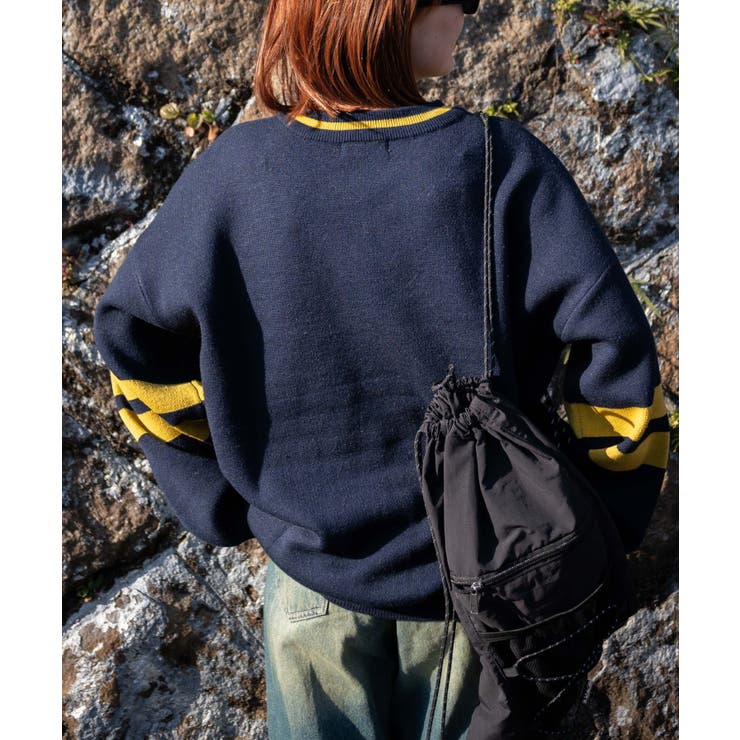 ナンバリングジャガードVネックニット[品番：WG010093296]｜WEGO